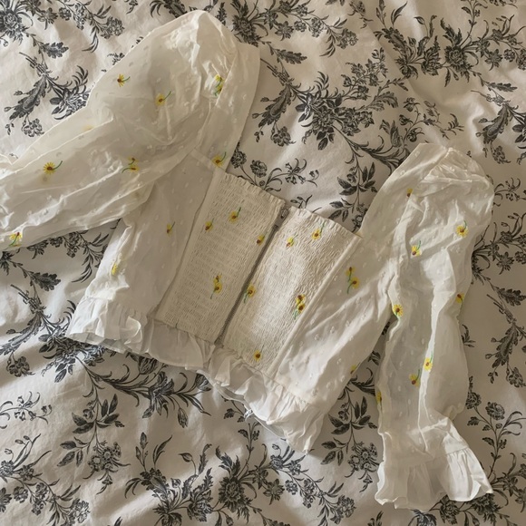 NWT For Love & Lemons Embroidered Corset Crop - Picture 5 of 5